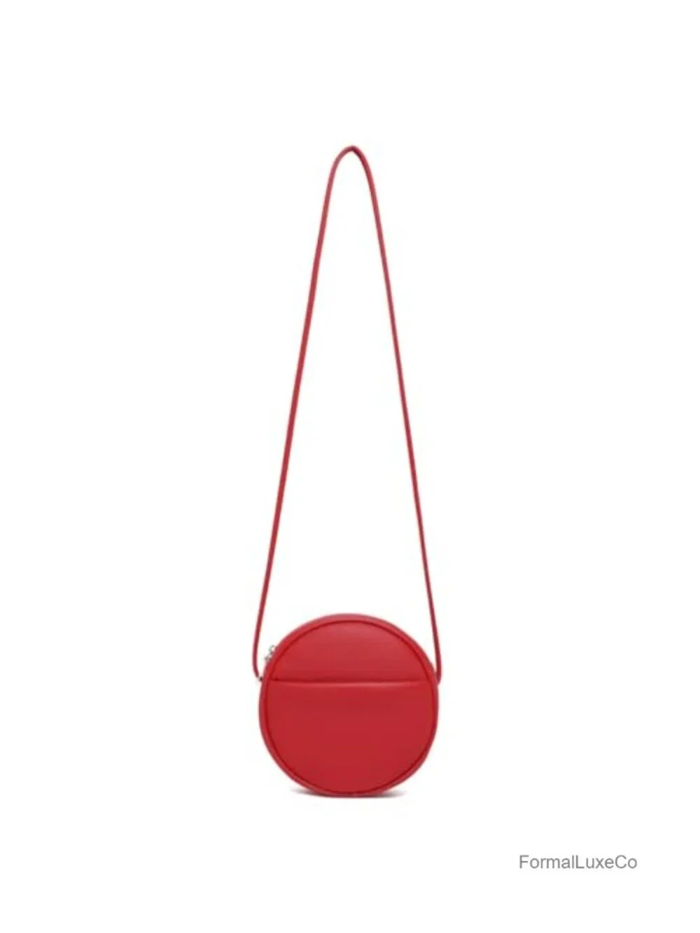PU Leather Round Crossbody Bag with Adjustable Strap